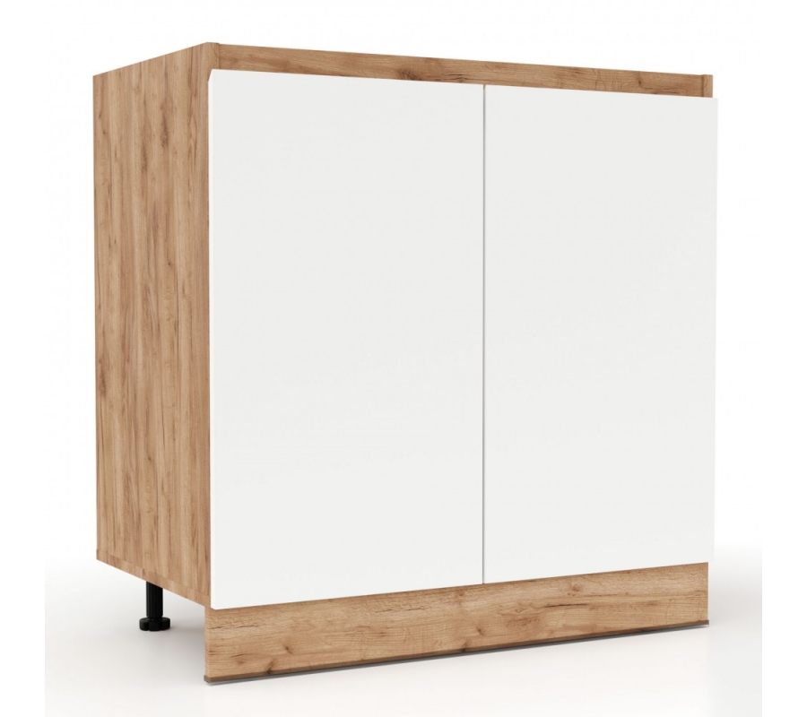 Επιδαπέδιο ντουλάπι/ντουλάπι νεροχύτη κουζίνας Fix. Χρώμα Λευκό με Tεχνιτη. Το συγκεκριμένο ντουλάπι είναι ιδανικό και για νεροχύτη. Διαστάσεις 80x46,5x81,5
