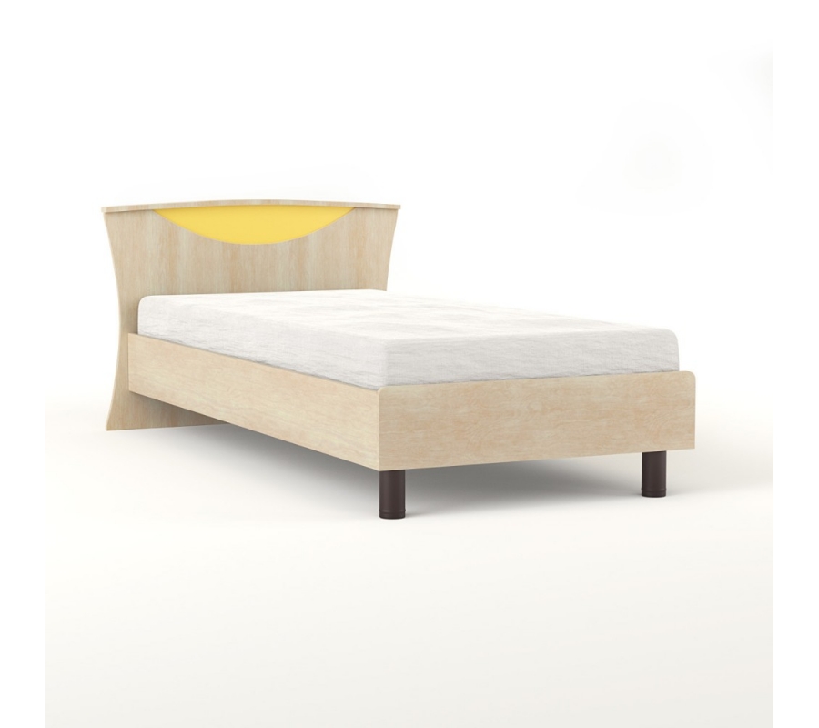 Κρεβάτι Της Σειράς Modjo Μονό Φυσικό Δρύς-Κίτρινο 109x205 cm