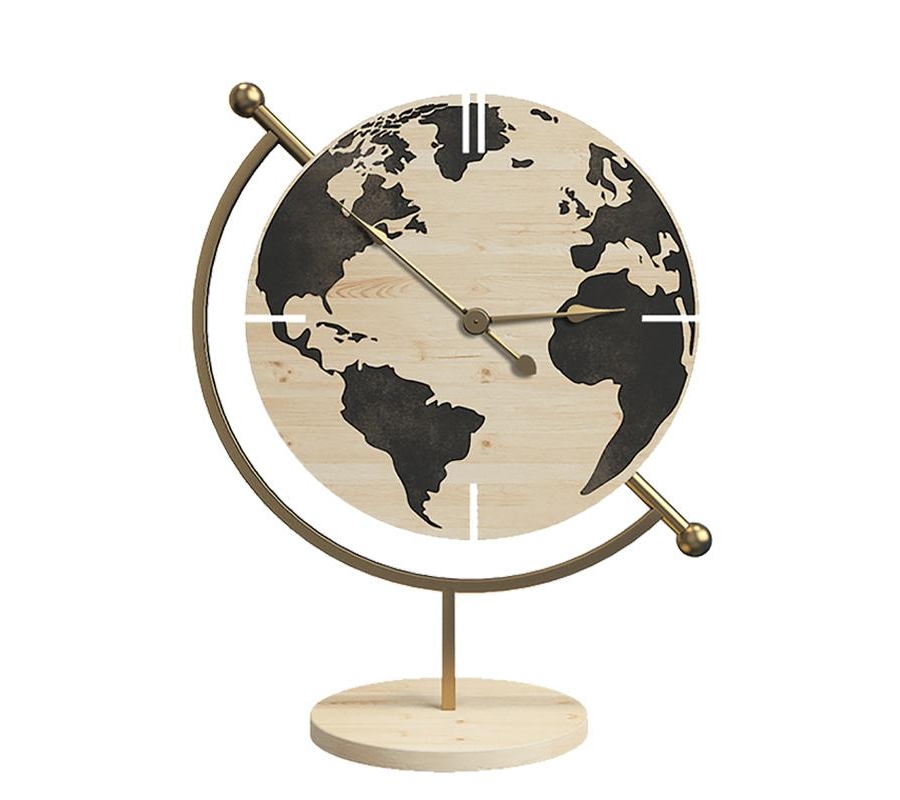 ΕΠΙΤΡΑΠΕΖΙΟ ΡΟΛΟΙ Fylliana "Globe" NATURE ΞΥΛΟ-ΜΕΤΑΛΛΟ 22.5x12x30.5εκ