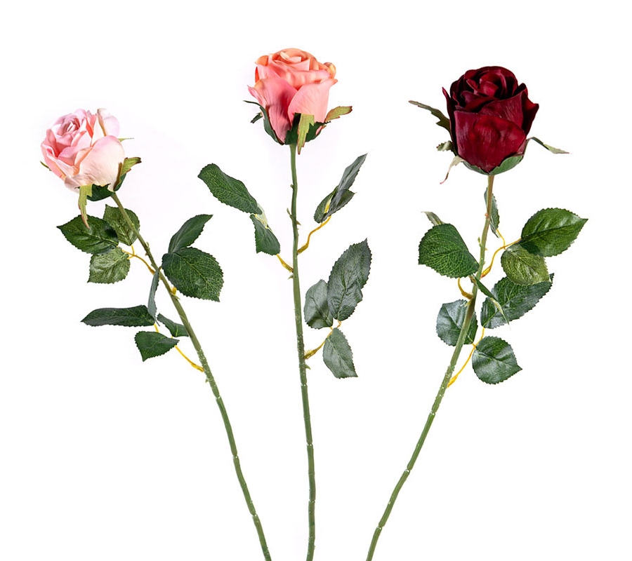 Κλαδί μονό τριαντάφυλλο σε 3 χρώματα 71εκ