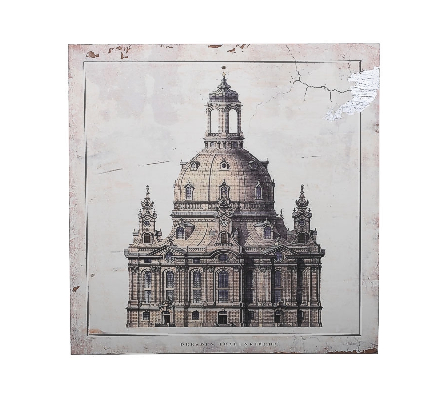 ΞΥΛΙΝΟ ΚΑΔΡΟ "Dresden Frauenkirche" ΜΠΕΖ-ΚΑΦΕ 40*3.5*40