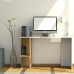 LISGOU Γραφείο 120x55x85, Λευκό - με Φυσικό, Μοντέρνα Σχεδίαση 
