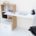 LISGOU Γραφείο 149x50x105, Λευκό - με Φυσικό, Μοντέρνα Σχεδίαση με Συρτάρι και Ράφια 