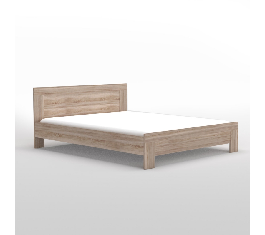 Κρεβάτι SIGMA 160x200 Διπλό, Sonoma και MDF Καμπυλωτό τελείωμα 